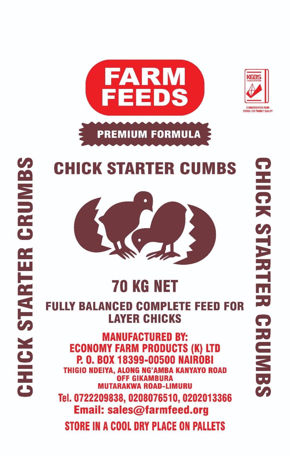This is a standard meat chicken feed for young broiler chickks from day old up to 3 weeks of age.